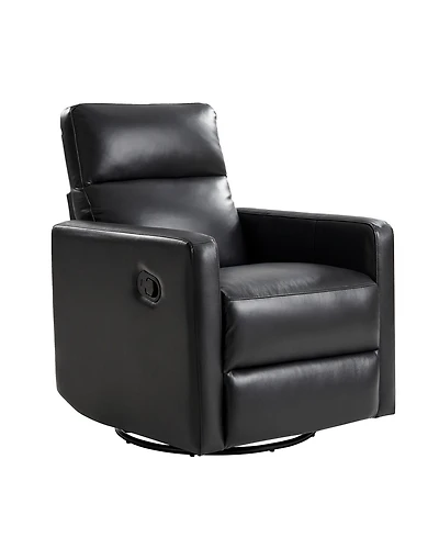Josefa Genuine Leather Upholstered Swivel Rocker Recliner
