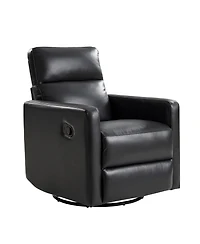 Josefa Genuine Leather Upholstered Swivel Rocker Recliner