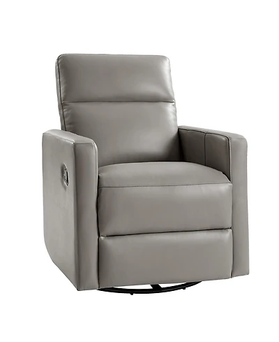 Josefa Genuine Leather Upholstered Swivel Rocker Recliner