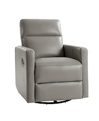 Josefa Genuine Leather Upholstered Swivel Rocker Recliner