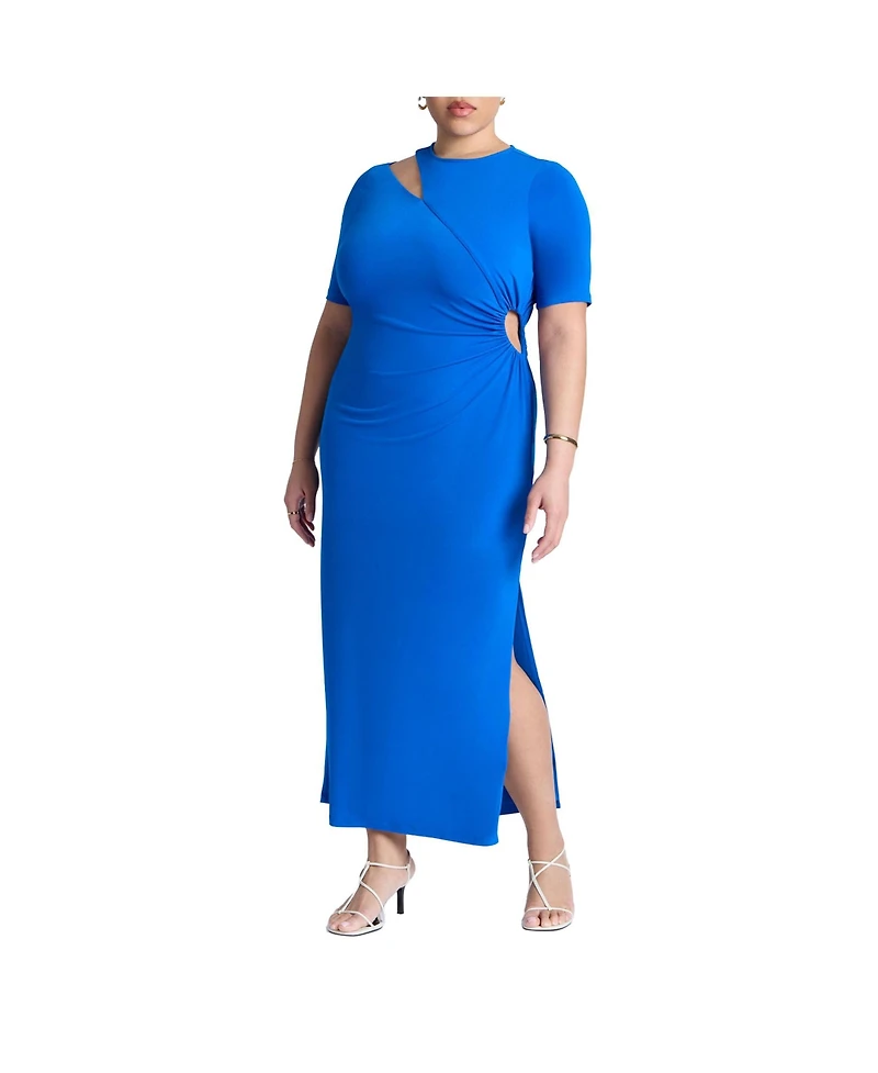 Eloquii Women's Plus Size Cutout Detail Knit Maxi Dress
