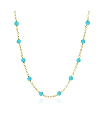 The Lovery Turquoise Bead Chain Necklace 14K Gold