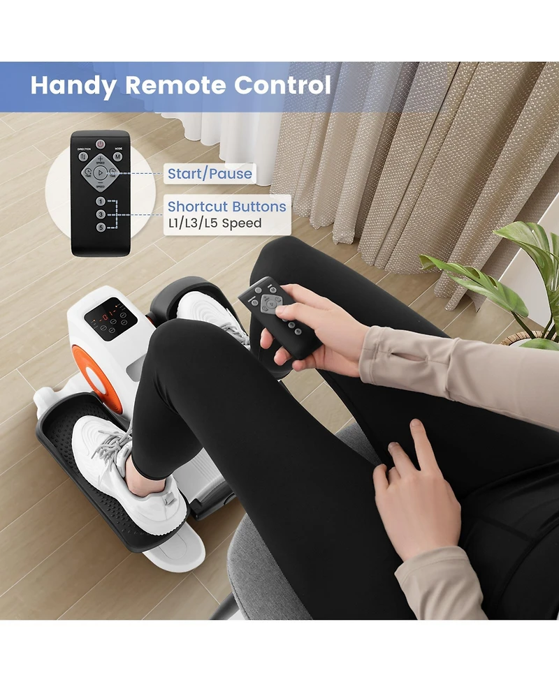 Under Desk Elliptical Machine with Display Monitor for Home Office