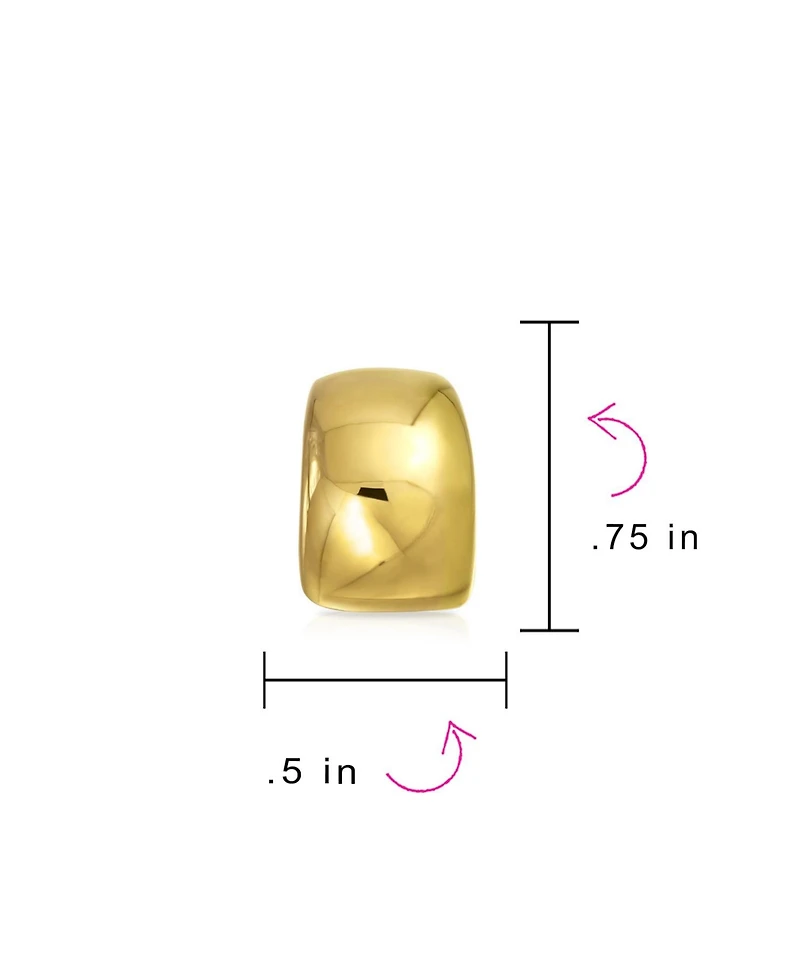 Bling Jewelry Set of 2 Huggie Shrimp Half Hoop Clip-On Earrings for Non-Pierced Gold Plated