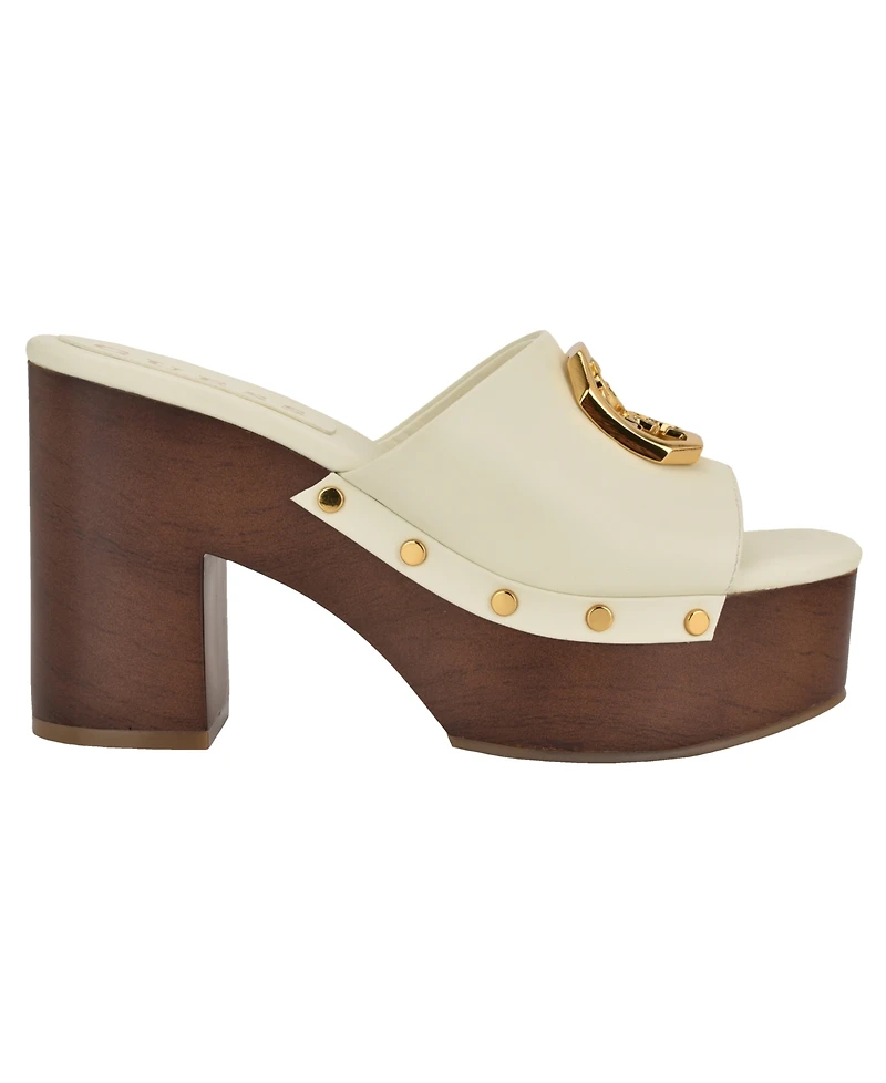 Guess Women's Qisha Quattro G Studded Block Heel Platform Sandals