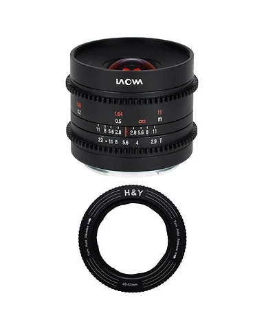Venus Laowa 9mm T2.9 Zero-d Cine Lens for Fuji X with H&Y RevoRing 46-62mm Variable Adapter