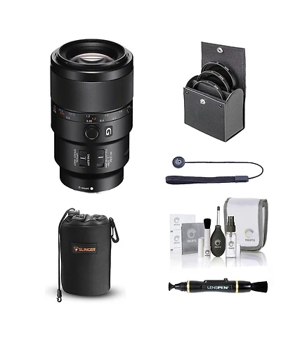 Sony Fe 90mm f/2.8 Macro G Oss Lens, Bundle with 62mm Filter Kit, Lens Case, Cleaning Kit, Lens Cleaner, Lens Cap Tether