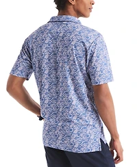 Nautica Men's Classic-Fit Moisture-Wicking Printed Performance Golf Polo Shirt