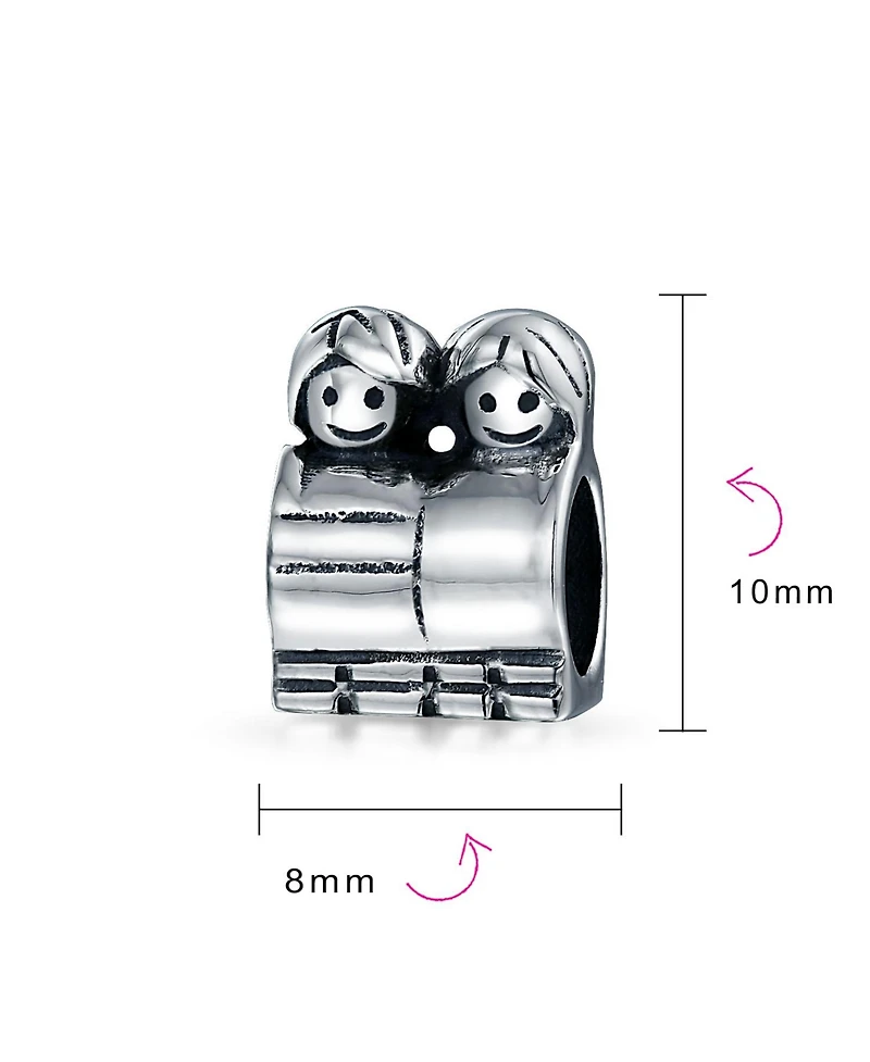 Bling Jewelry Happy Friendship Charm Bead Sterling Silver for European Bracelet