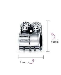 Bling Jewelry Happy Friendship Charm Bead Sterling Silver for European Bracelet