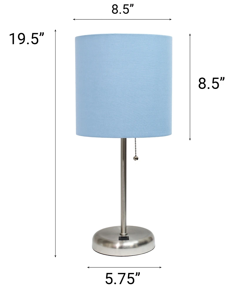 Creekwood Home 19.5" Metal Oslo Contemporary Bedside Duo Table Lamp Set