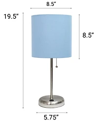 Creekwood Home 19.5" Metal Oslo Contemporary Bedside Duo Table Lamp Set