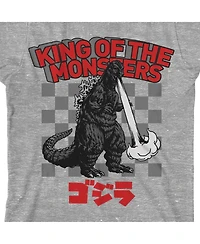 Godzilla Boys King Of The Monsters Crew Neck Short Sleeve Athletic Heather T-shirt-xl