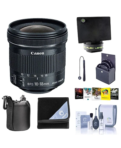 Canon Ef-s 10-18mm f/4.5-5.6 Is Stm Lens, Bundle with ProOptic 67mm Filter Kit, Flex Lens Shade, Lens Case, Cleaning Kit, Lens Cap Tether, Lens Wrap (
