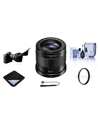 Panasonic Lumix G 42.5mm f/1.7 Aspherical Lens for Micro Four Thirds, Bundle with 37mm Uv Filter, Flex Lens Shade, Lens Wrap, Cleaning Kit, Lens Cap T