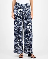 Tahari Asl Women's Printed High-Rise Wide-Leg Pants
