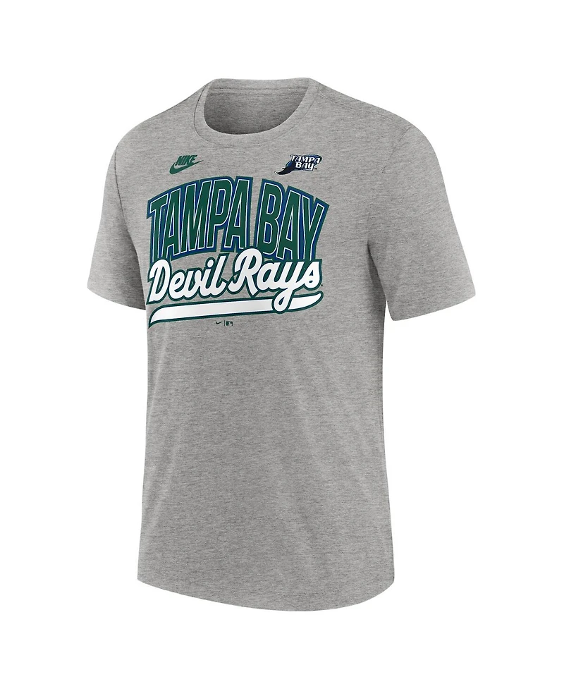Nike Men's Heather Gray Tampa Bay Rays Cooperstown Collection Retro Tri-Blend T-Shirt