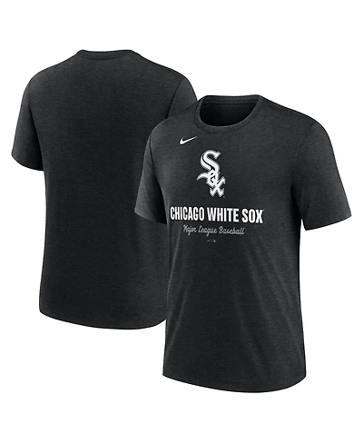 Nike Men's Heather Black Chicago White Sox Logo Tri-Blend T-Shirt
