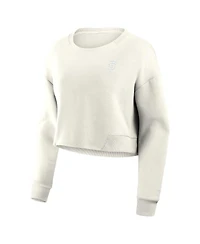 Fanatics Women's Cream San Francisco Giants Relax Studio Cropped Pullover Sweatshirt