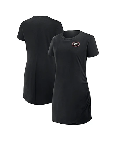 Fanatics Women's Black Georgia Bulldogs Relaxed fit Drape T-Shirt Dress