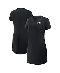 Fanatics Women's Black Georgia Bulldogs Relaxed fit Drape T-Shirt Dress