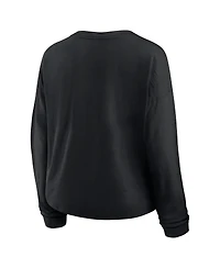 Fanatics Women's Black Vegas Golden Knights Oversized All Out Effort Long Sleeve Henley T-Shirt