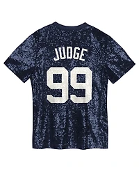 Outerstuff Juniors Aaron Judge Navy New York Yankees Name Number Sequin V-Neck Top