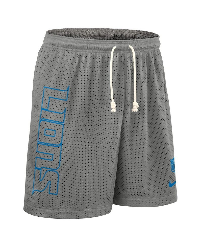 Nike Men's Gray Detroit Lions Sideline Reversible Performance Shorts
