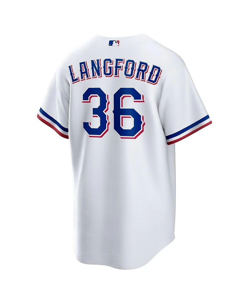 Nike Men's Wyatt Langford White Texas Rangers Home Replica Jersey