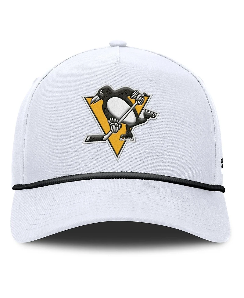 Fanatics Men's White Pittsburgh Penguins Rope A-Frame Adjustable Hat