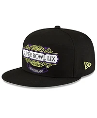 New Era Men's Black Kansas City Chiefs Super Bowl Lix Tarmac Split Panel 9FIFTY Snapback Hat