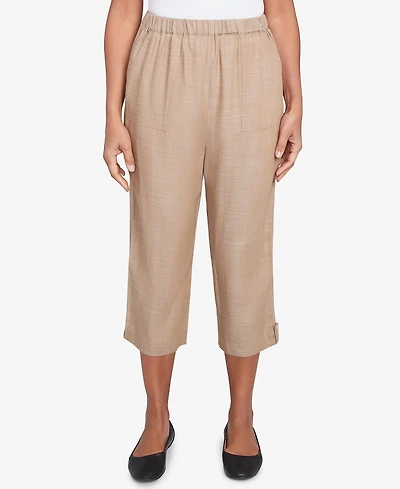 Alfred Dunner Petite Summer Solstice Relaxed Button Tab Capri