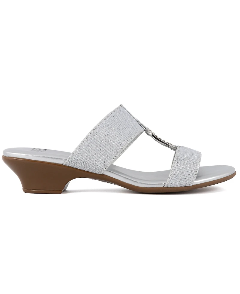 Jones New York Women's Eanna Ornamented Double Band Dress Sandals