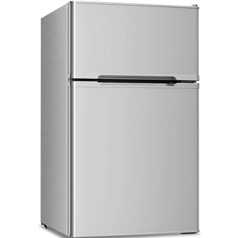 Cowsar 3.2 cubic foot mini fridge with separate freezer compartment and double door design is perfect for a basement, apartment, dorm room or office