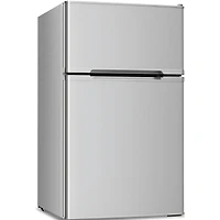 Cowsar 3.2 cubic foot mini fridge with separate freezer compartment and double door design is perfect for a basement, apartment, dorm room or office