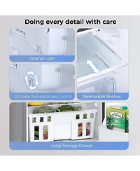 Cowsar 3.2 cubic foot mini fridge with separate freezer compartment and double door design is perfect for a basement, apartment, dorm room or office