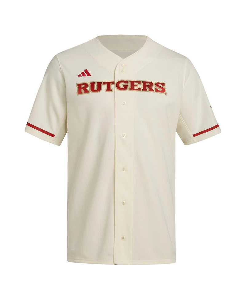 Adidas Men's Cream Rutgers Scarlet Knights Replica Baseball Jersey