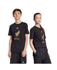 Adidas Big Boys and Girls Black Mexico National Team 2025 Third Jersey Dna Graphic T-Shirt