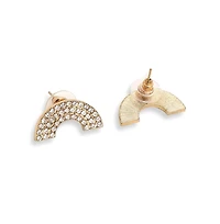Sohi Women's Gold Plated Party Designer Stone Stud Earrings