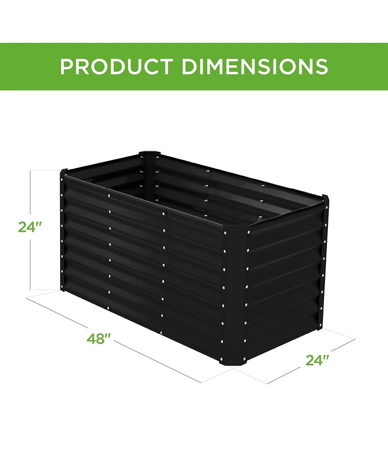 Best Choice Products 4x2x2ft Outdoor Metal Raised Garden Bed, Planter Box for Vegetables, Flowers