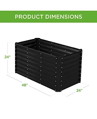 Best Choice Products 4x2x2ft Outdoor Metal Raised Garden Bed, Planter Box for Vegetables, Flowers