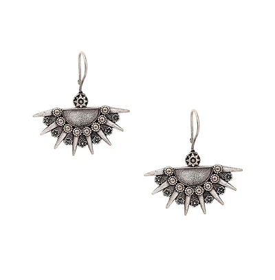 Sohi Women's Oxidised Drop Earrings