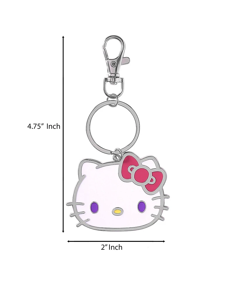 Hello Kitty Face Metal Keychain with Classic Bow
