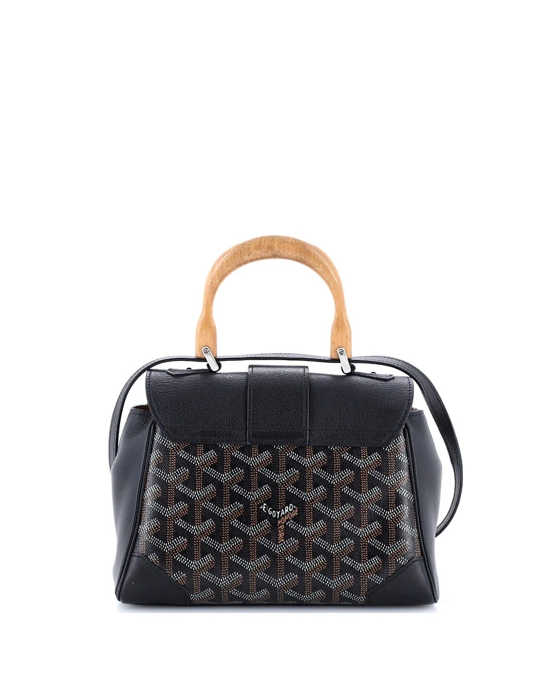 Pre-Owned Goyard Mini Saigon Top Handle Bag Coated Canvas with Leather