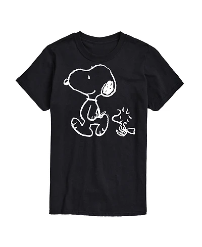 Airwaves Men's Peanuts Snoopy Woodstock Walk Short Sleeve T-Shirt