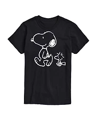 Airwaves Men's Peanuts Snoopy Woodstock Walk Short Sleeve T-Shirt