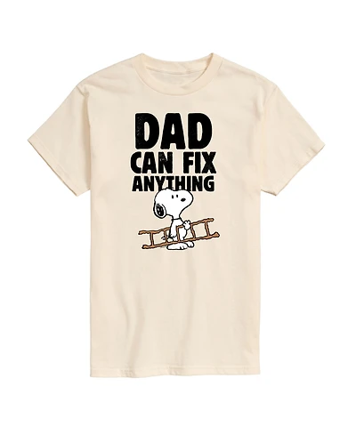 Airwaves Men's Peanuts Snoopy Father's Day Dad Can Fix Anything Short Sleeve T-Shirt