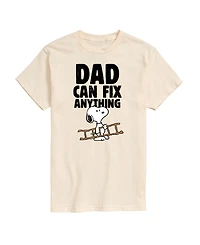 Airwaves Men's Peanuts Snoopy Father's Day Dad Can Fix Anything Short Sleeve T-Shirt