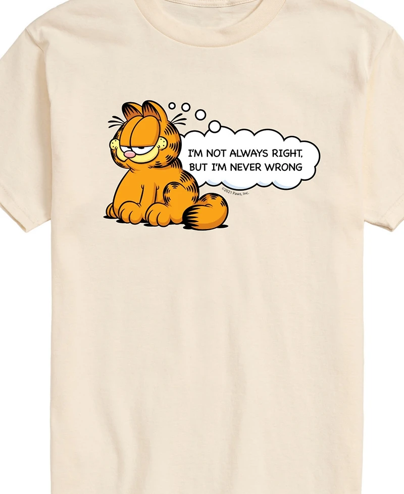 Airwaves Men's Garfield Always Right Short Sleeve T-Shirt