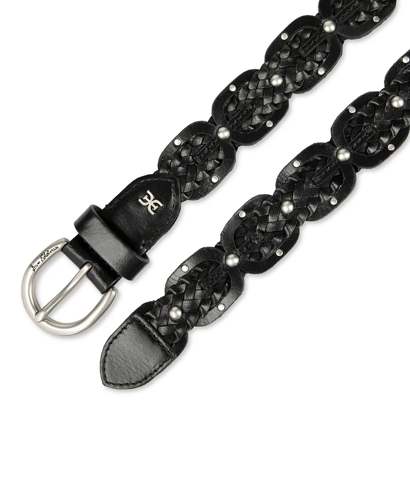 Sam Edelman Women's Western Double-e Link Braided Leather Belt